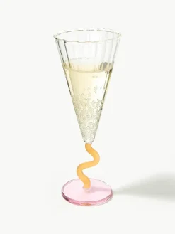Handgemaakte champagneglazen Curve, 2 stuks^&k Amsterdam Hot