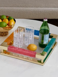 Handgemaakte decoratief dienblad Mustique^Jonathan Adler Discount