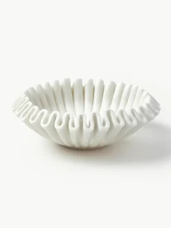 Handgemaakte decoratieve schaal Santorini van marmer, Ø 31 cm^Westwing Collection New