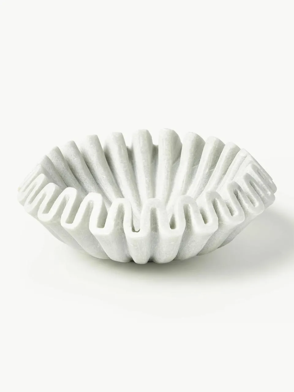 Handgemaakte decoratieve schaal Santorini van marmer, Ø 18 cm^Westwing Collection Fashion