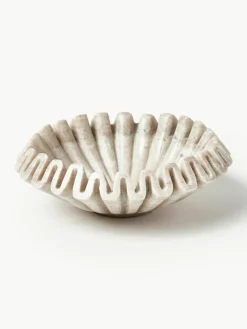 Handgemaakte decoratieve schaal Santorini van marmer, Ø 18 cm^Westwing Collection Online