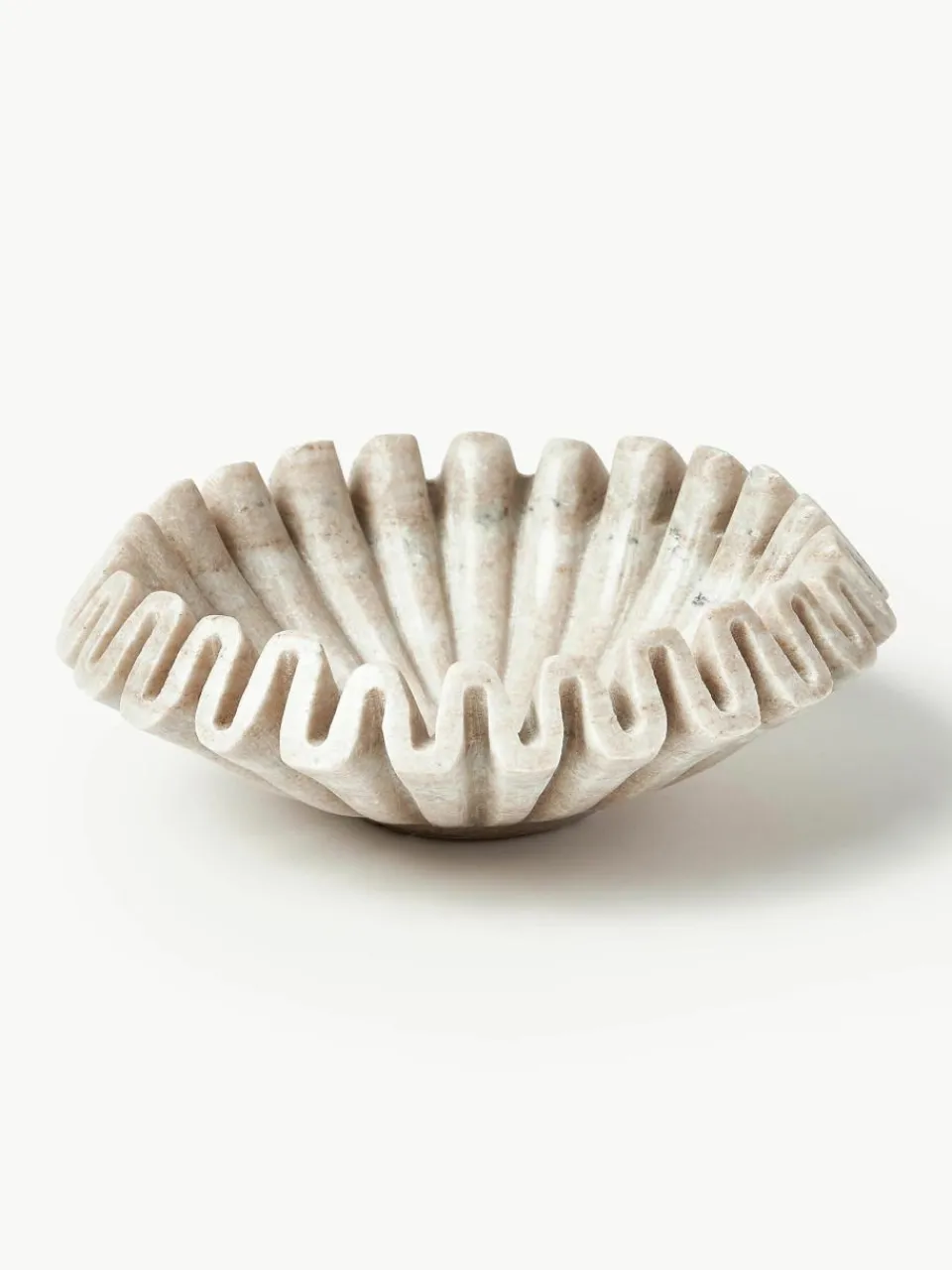 Handgemaakte decoratieve schaal Santorini van marmer, Ø 18 cm^Westwing Collection Online