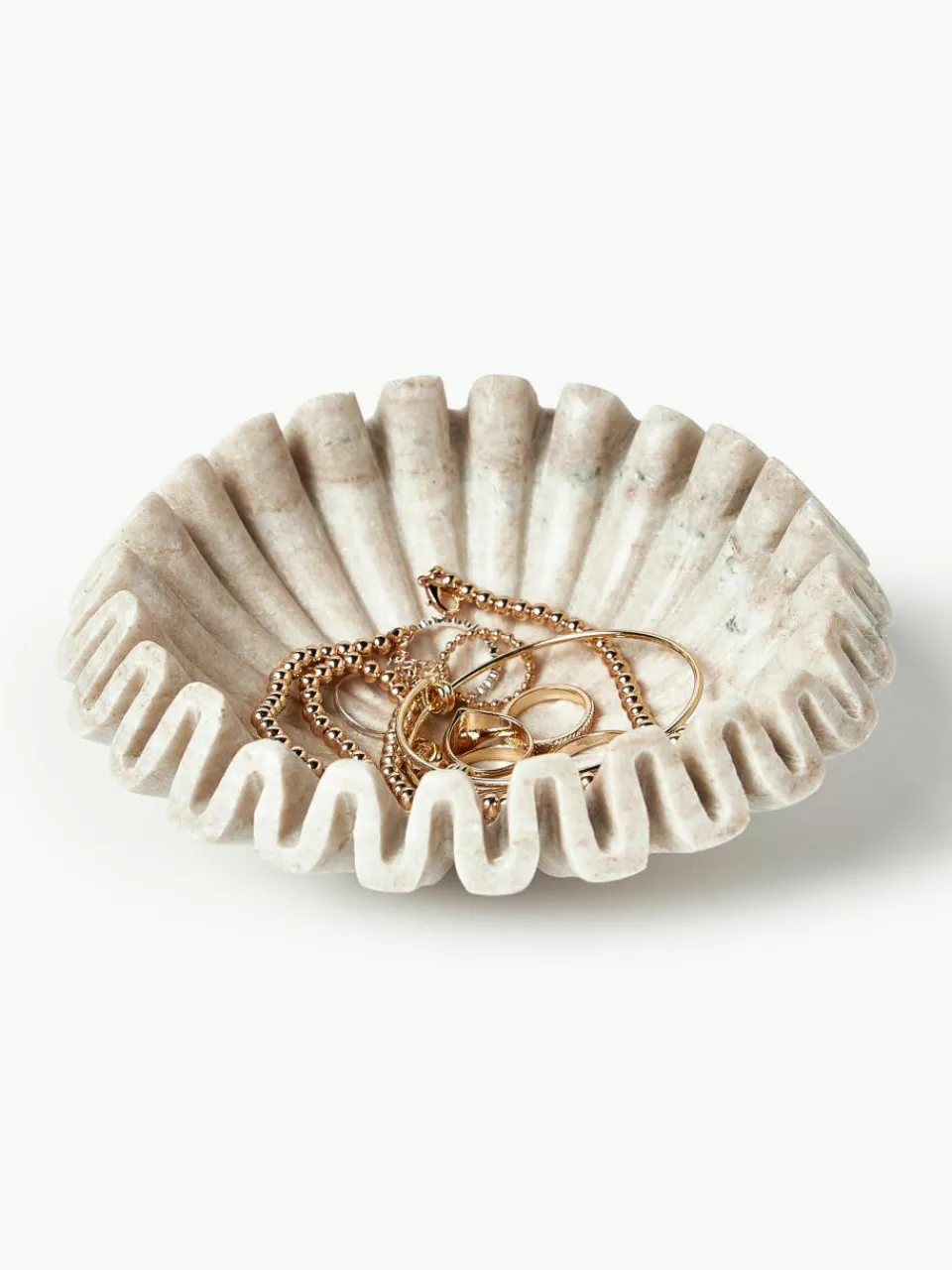 Handgemaakte decoratieve schaal Santorini van marmer, Ø 18 cm^Westwing Collection Online