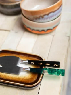Handgemaakte dienbladen 70's van keramiek, 2-delig^HKLIVING Clearance