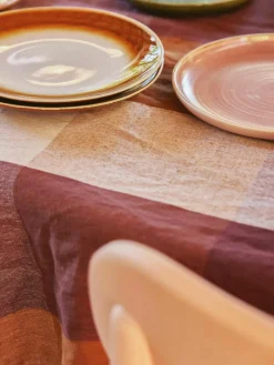 Handgemaakte dinerborden 70's van keramiek, 2 stuks^HKLIVING Discount