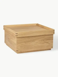 Handgemaakte eikenhouten salontafel Japanese met opbergruimte^Kristina Dam Online