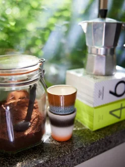 Handgemaakte espresso kopjes 70's van keramiek, 4-delig^HKLIVING Outlet