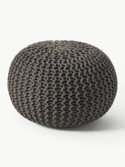 Handgemaakte gebreide poef Dori^Westwing Collection Hot