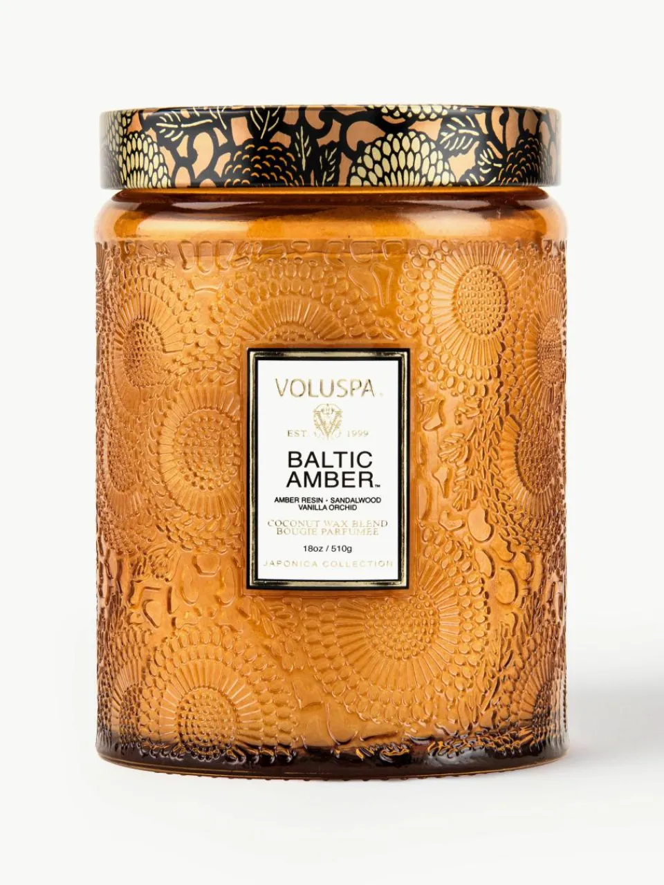 Handgemaakte geurkaars Japonica Collection (amberhars, sandelhout, cederhout & vanille orchidee)^Voluspa Online