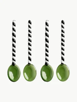 Handgemaakte glazen lepel Duet uit borosilicaatglas, 4 stuks^&k Amsterdam New