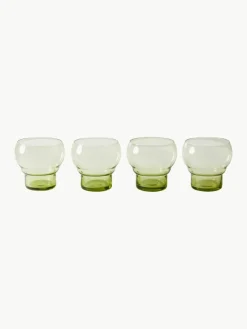 Handgemaakte glazen 70's, 4 stuks^HKLIVING Online