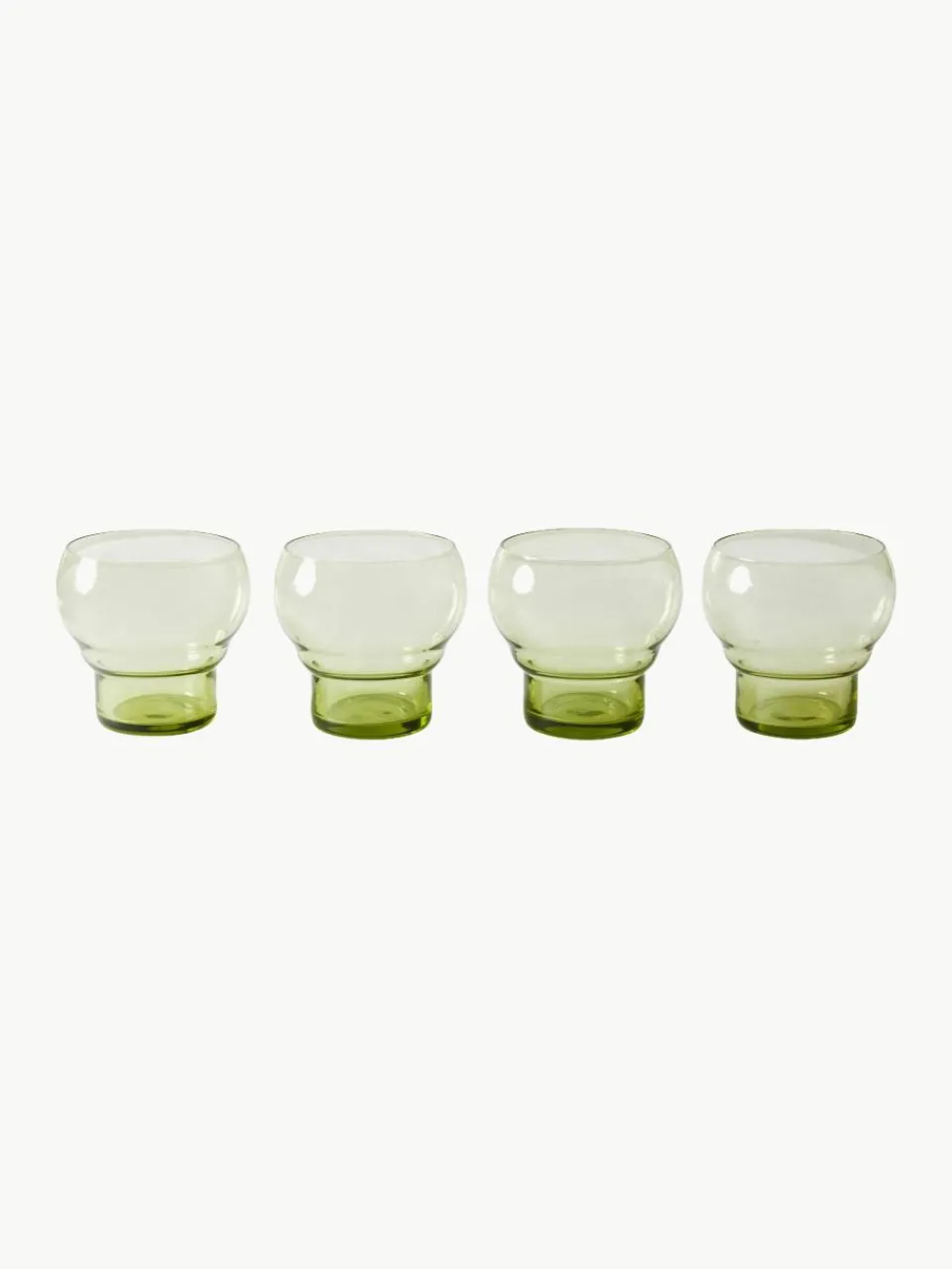 Handgemaakte glazen 70's, 4 stuks^HKLIVING Online