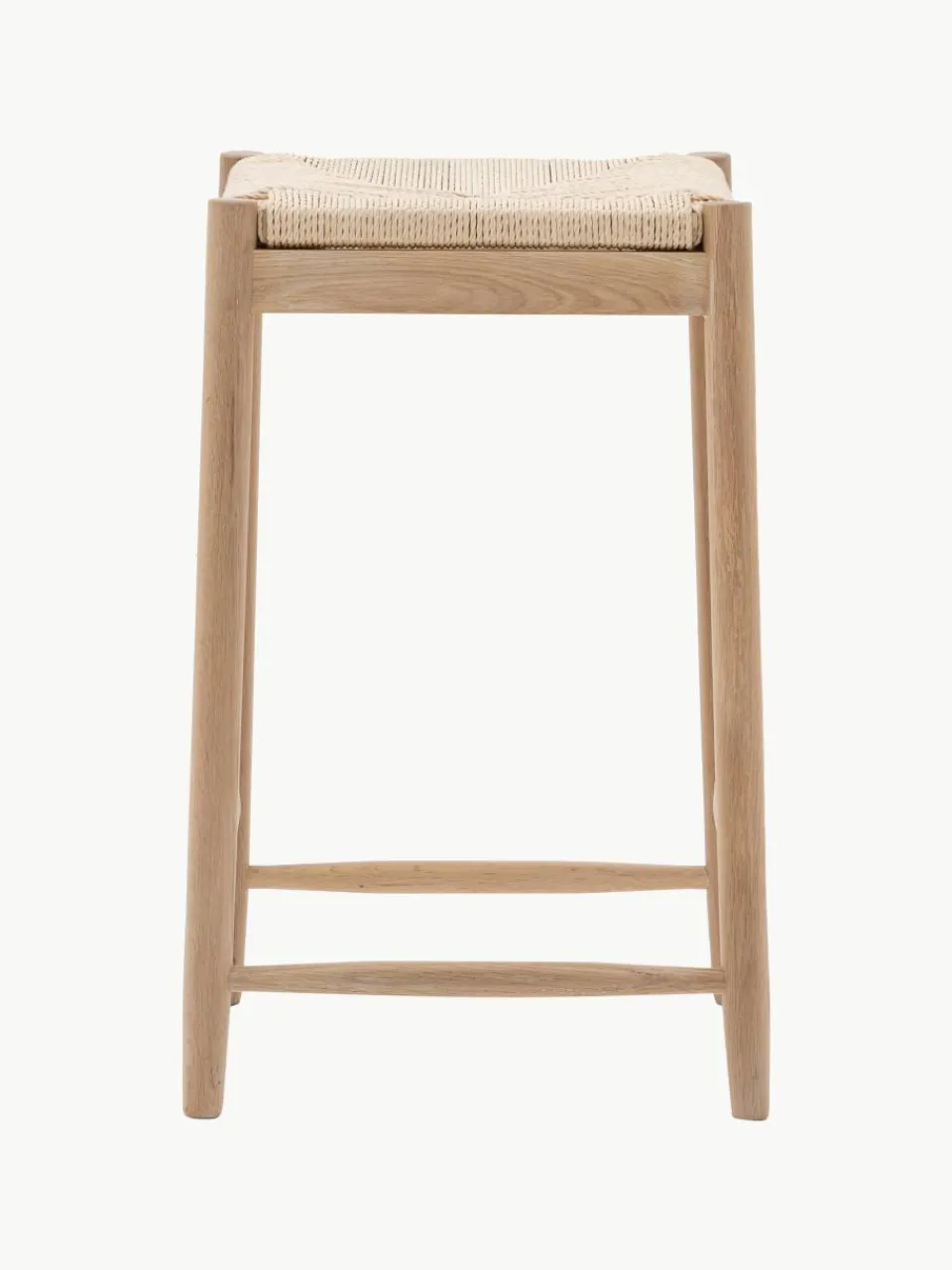 Handgemaakte hocker Eton van eikenhout^Westwing Best