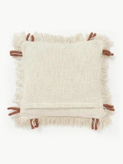 Handgemaakte katoenen kussenhoes Catalina met franjes^Westwing Collection Sale