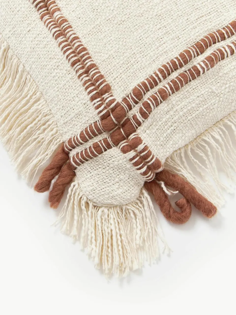 Handgemaakte katoenen kussenhoes Catalina met franjes^Westwing Collection Sale