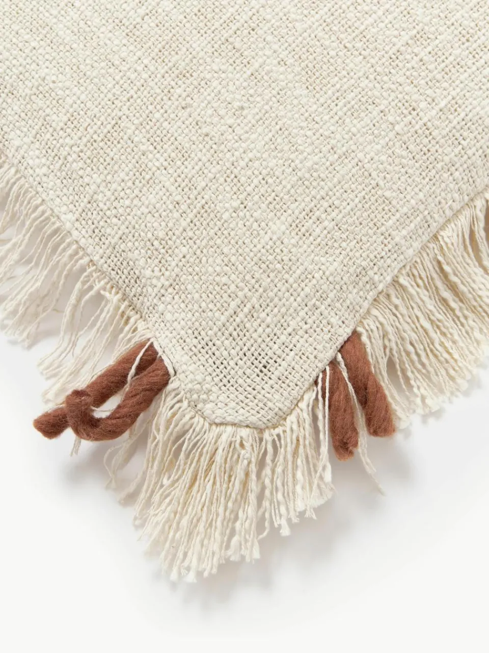 Handgemaakte katoenen kussenhoes Catalina met franjes^Westwing Collection Sale