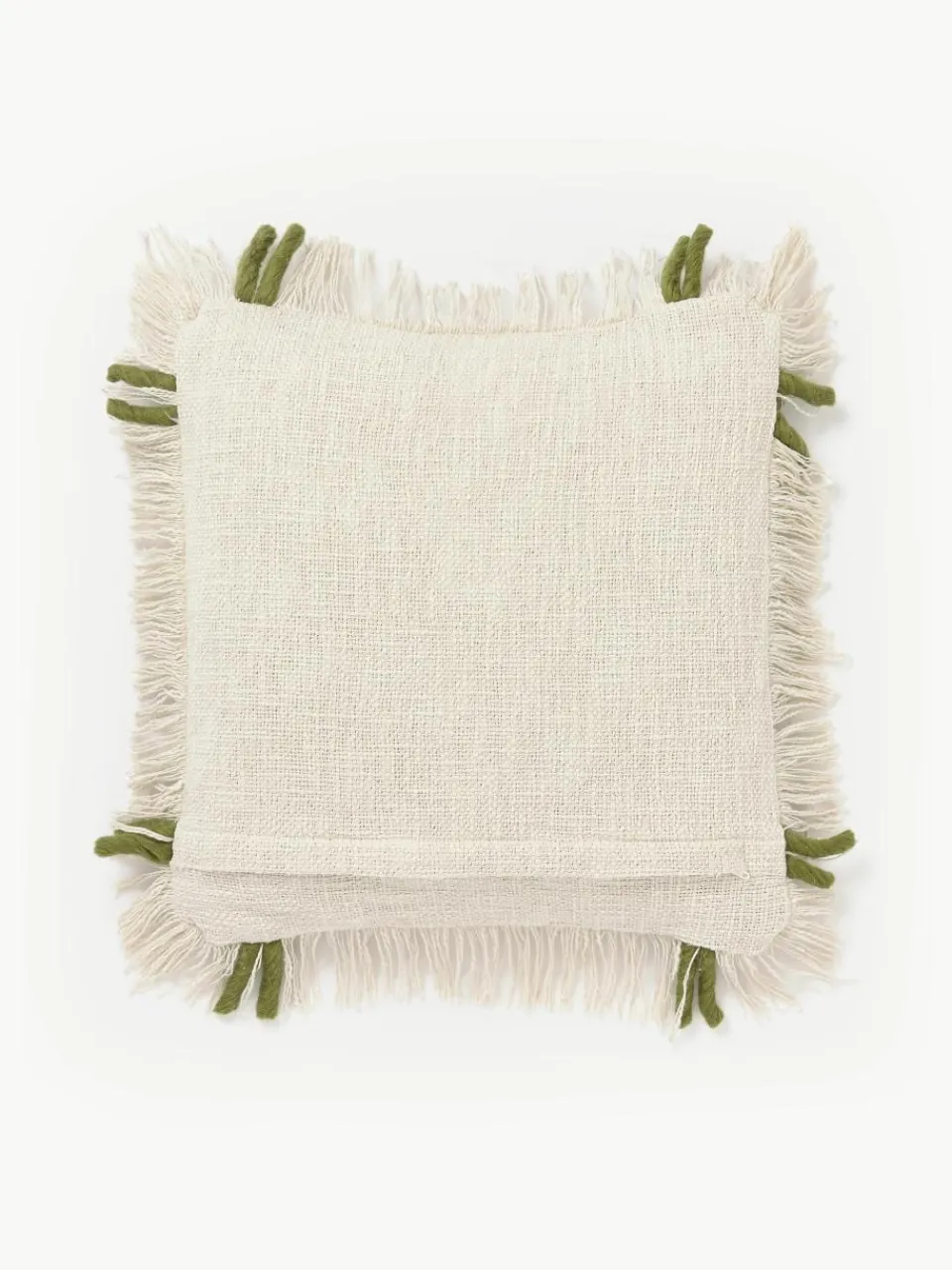 Handgemaakte katoenen kussenhoes Catalina met franjes^Westwing Collection Fashion