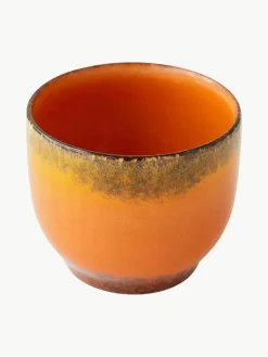 Handgemaakte keramische koffiemokken 70's, 4 stuks^HKLIVING Outlet
