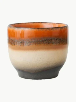 Handgemaakte keramische koffiebekers 70's, set van 4^HKLIVING Best