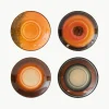 Handgemaakte keramische schotels 70's, set van 4^HKLIVING New