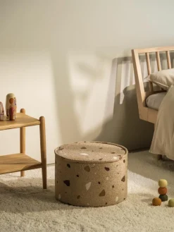 Handgemaakte kinderpoef Sugar van bouclé, Ø 40 cm^Wigiwama Sale