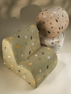 Handgemaakte kinderpoef Sugar van bouclé, Ø 40 cm^Wigiwama Sale