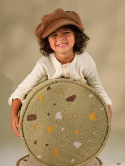 Handgemaakte kinderpoef Sugar van bouclé, Ø 40 cm^Wigiwama Outlet