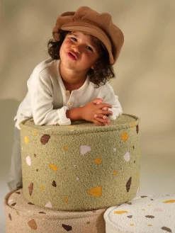 Handgemaakte kinderpoef Sugar van bouclé, Ø 40 cm^Wigiwama Outlet