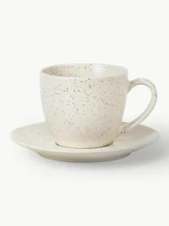 Handgemaakte koffiekopje Nordic Vanilla met schoteltje^Broste Copenhagen Best