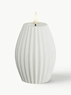 Handgemaakte LED kaars Round Stripe, H 10 cm^Westwing New