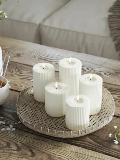 Handgemaakte LED kaars Solid Stripe, H 10 cm^Westwing Sale
