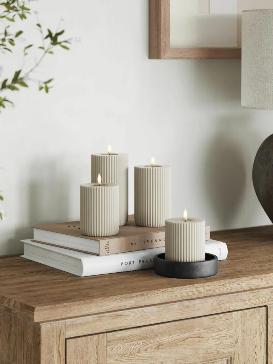 Handgemaakte LED kaars Solid Stripe, H 15 cm^Westwing Online
