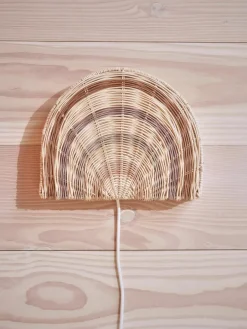 Handgemaakte LED lamp Rainbow van rotan met stekker^Oyoy Living Design Outlet