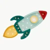 Handgemaakte LED-kinderlamp Space Rocket met timerfunctie en afstandsbediening, dimbaar^Little Lights Outlet