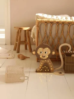 Handgemaakte LED-kinderlamp Monkey met timerfunctie en afstandsbediening, dimbaar^Little Lights Best