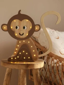 Handgemaakte LED-kinderlamp Monkey met timerfunctie en afstandsbediening, dimbaar^Little Lights Best