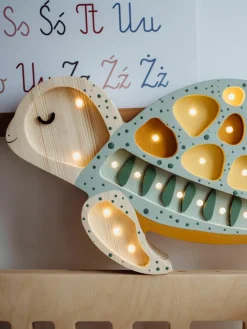 Handgemaakte LED-kinderlamp Turtle met timerfunctie en afstandsbediening, dimbaar^Little Lights New