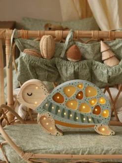 Handgemaakte LED-kinderlamp Turtle met timerfunctie en afstandsbediening, dimbaar^Little Lights New