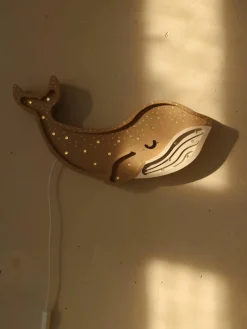 Handgemaakte LED-kinderlamp Whale met timerfunctie en afstandsbediening, dimbaar^Little Lights Clearance