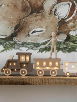 Handgemaakte LED-kinderlamp Train met timerfunctie en afstandsbediening, dimbaar^Little Lights Best