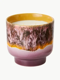 Handgemaakte 2-lonts geurkaars 70's (saliekleurig & rozenblaadjes)^HKLIVING Discount