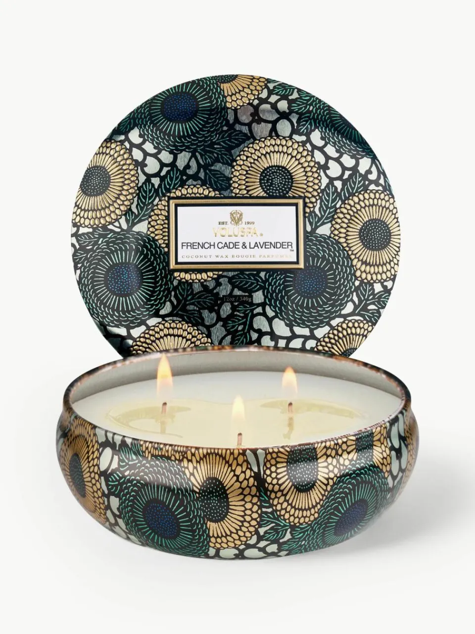 Handgemaakte 3-lonts geurkaars Japonica Collection (cade hout, verbena & lavendel)^Voluspa Online