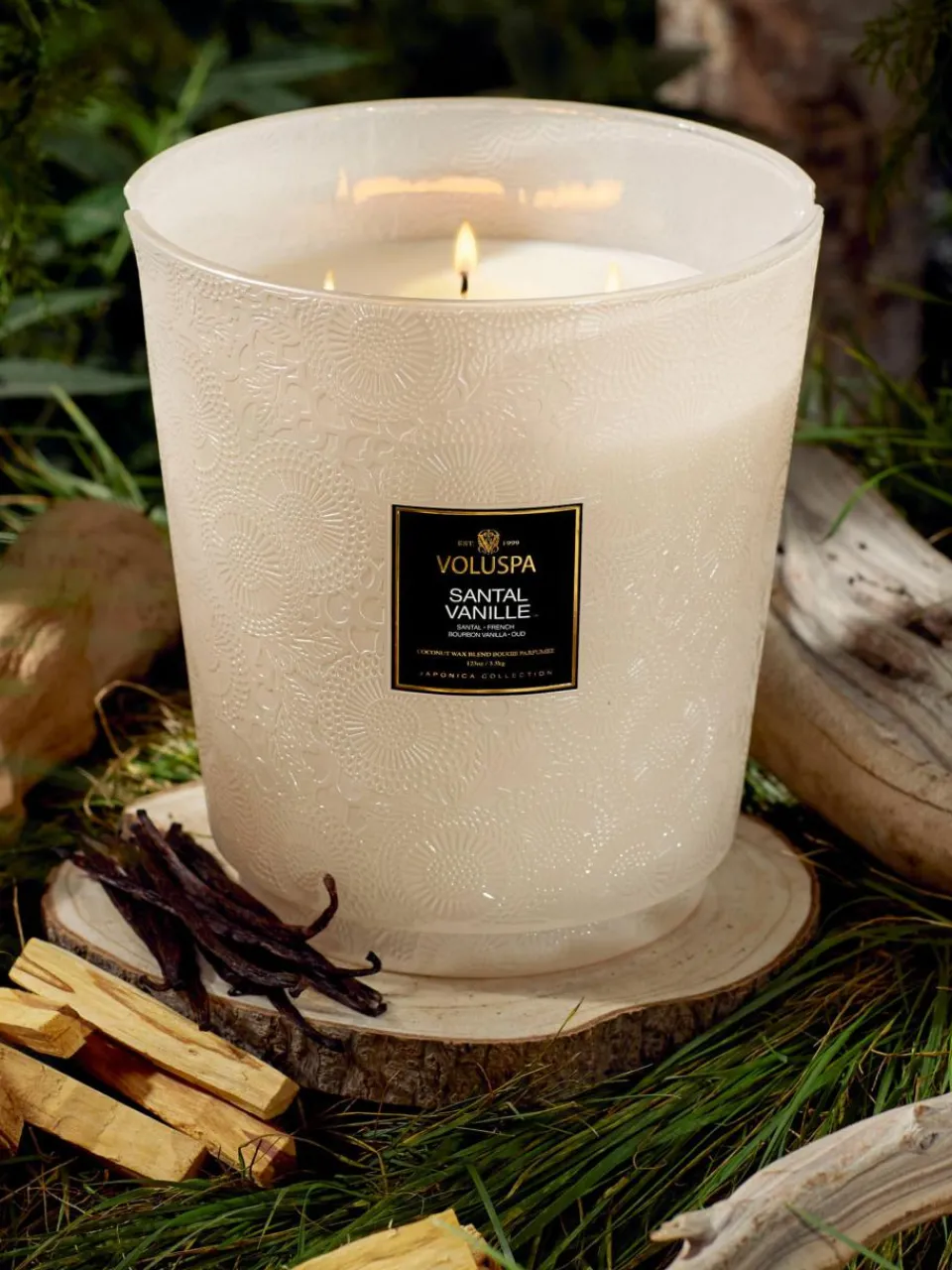 Handgemaakte 5-lonts geurkaars Japonica Collection (amberhars, sandelhout, cederhout & vanille orchidee)^Voluspa Fashion