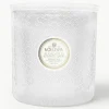 Handgemaakte 3-lonts geurkaars Maison Blanc (eucalyptus, kardemom, saliekleurig & hinoki-schors)^Voluspa Online