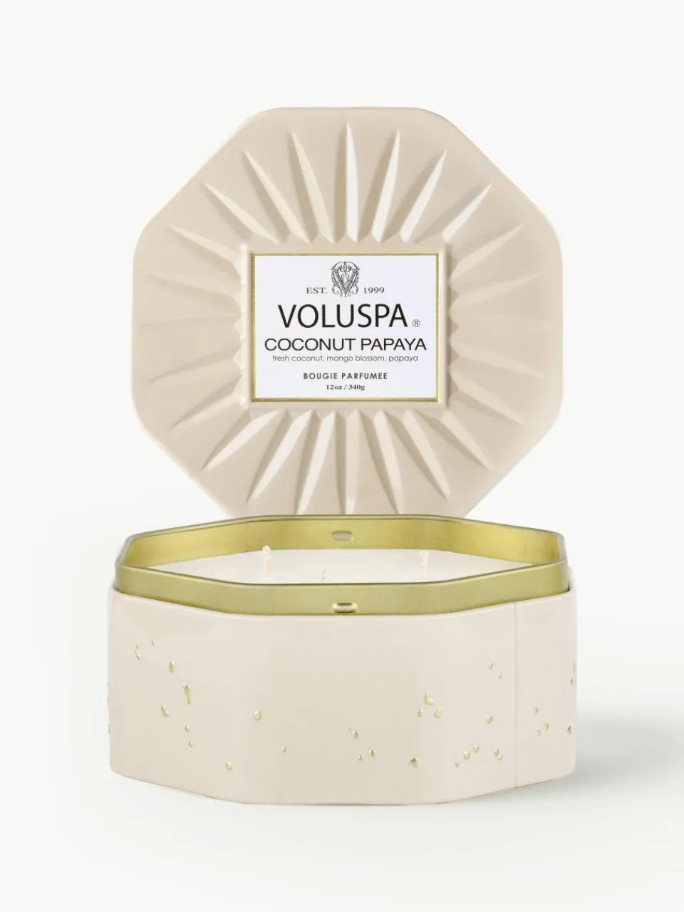 Handgemaakte 3-lonts geurkaars Bougie Parfumee (kokosnoot, mangobloesem & papaja)^Voluspa Hot
