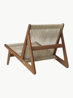 Handgemaakte loungefauteuil MR01 Initial van walnoothout met stoelkussen^GUBI Best