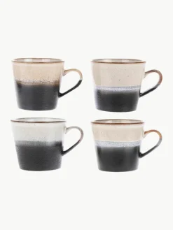 Handgemaakte mokken 70's, 4 stuks^HKLIVING Sale