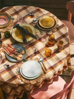 Handgemaakte ontbijtborden 70's van keramiek, 2 stuks^HKLIVING Best