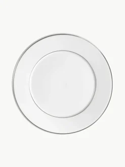 Handgemaakte ontbijtborden Vitruv van porselein met handbeschilderde platina rand, 2 stuks^Meissen Outlet