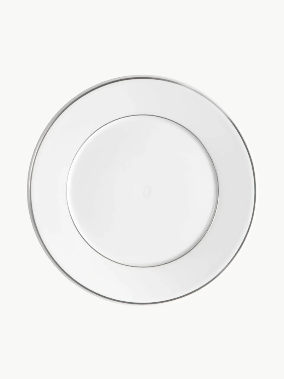 Handgemaakte ontbijtborden Vitruv van porselein met handbeschilderde platina rand, 2 stuks^Meissen Outlet